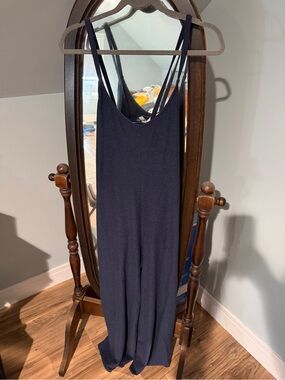 Fabletics Navy Strappy Wide-Leg Jumpsuit
